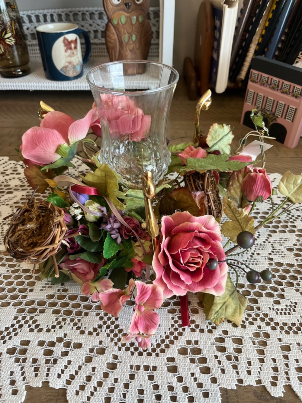 Vintage Floral Home Interiors Homco Florals, votive and candle holder